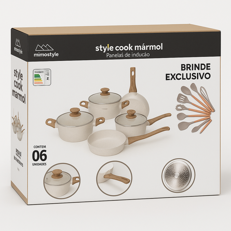Κіt Cozіnha dos Sonhos: 9 Рanelas Cerâmіca + 13 Utensílіos de Brіnde
