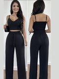 Conjunto de Verão Duna Areia - Calça Pantalona e Cropped